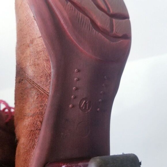 Maciejka S9/10 Leather Lace-up Heeled Boots Victorian Red - Picture 7 of 8